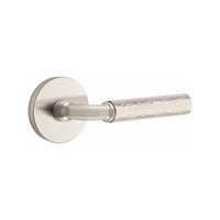 Select R-Bar Hammered Dummy Lever Satin Nickel - Disk Rosette