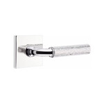 Emtek Select R-Bar Hammered Passage Lever Polished Chrome - Square Rosette Right Handed