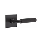 Emtek Select R-Bar Hammered Passage Lever Flat Black - Square Rosette Left Handed