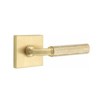 Emtek Select R-Bar Hammered Dummy Lever Satin Brass - Square Rosette
