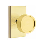 Emtek Verve Passage Knob Unlacquered Brass - Modern Rectangular