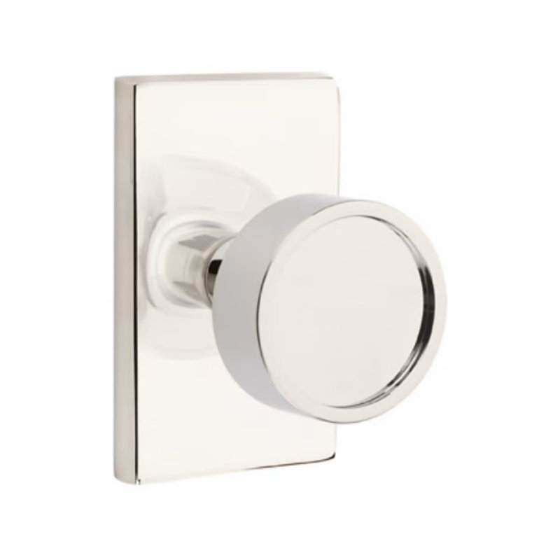 Verve Privacy Knob Satin Nickel - Modern Rectangular - Handles & More