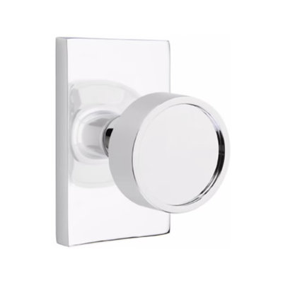 Emtek Verve Privacy Knob Polished Chrome - Modern Rectangular