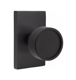 Emtek Verve Privacy Knob Flat Black - Modern Rectangular