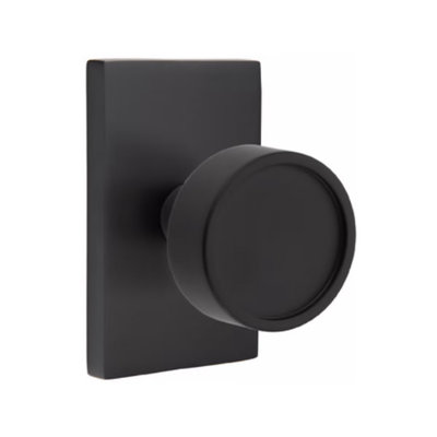 Emtek Verve Privacy Knob Flat Black - Modern Rectangular
