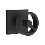 Emtek Spoke Privacy Knob Flat Black - Square Rosette Right Handed