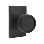 Emtek Conical Knurled Privacy Knob Oil-Rubbed Bronze - Modern Rectangular