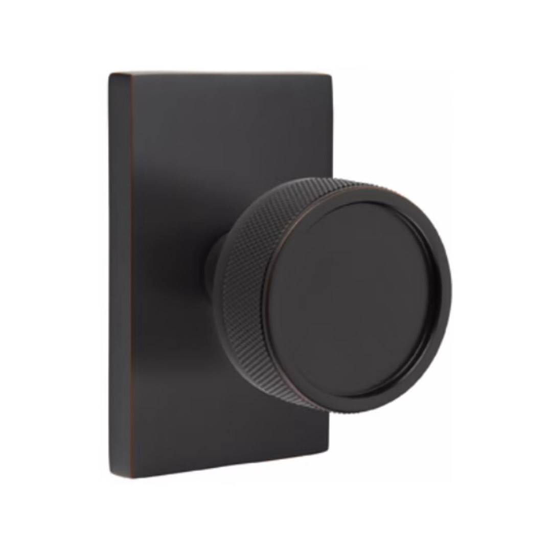 Conical Knurled Dummy Knob OilRubbed Bronze Modern Rectangular