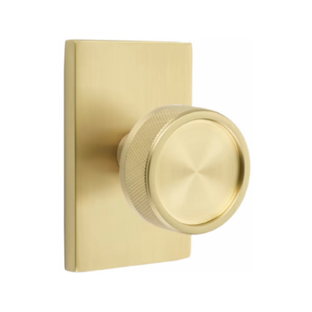 BOSTON Door Lever Knurled Handle with full locking system - Satin Brass –  Metala Homeware