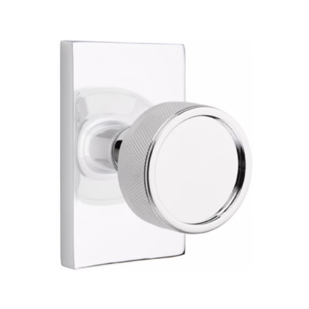Conical Knurled Passage Knob Polished Chrome Modern Rectangular Handles & More