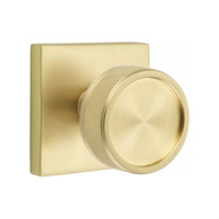 Conical Knurled Dummy Knob Satin Brass - Square Rosette