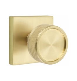 Emtek Conical Knurled Dummy Knob Satin Brass - Square Rosette