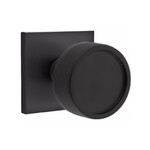 Emtek Conical Knurled Dummy Knob Flat Black - Square Rosette