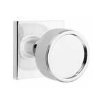Emtek Conical Knurled Privacy Knob Polished Chrome - Square Rosette