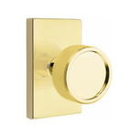 Emtek Conical Knurled Passage Knob Unlacquered Brass - Modern Rectangular