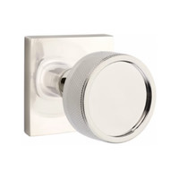 Conical Knurled Dummy Knob Polished Nickel - Square Rosette