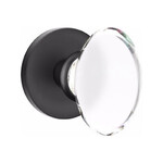 Emtek Hampton Passage Knob Flat Black - Disk Rosette