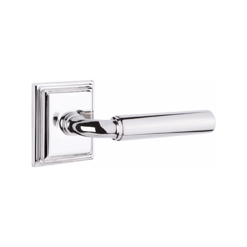 Myles Privacy Lever Satin Brass - Square Rosette Left Handed - Handles &  More