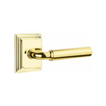 Emtek Manning Privacy Lever Unlacquered Brass - Wilshire Rosette Left Handed