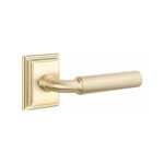 Emtek Manning Passage Lever Satin Brass - Wilshire Rosette Left Handed