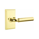 Emtek Manning Passage Lever Unlacquered Brass - Rectangular Rosette Right Handed