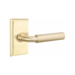 Emtek Manning Privacy Lever Satin Brass - Rectangular Rosette Left Handed