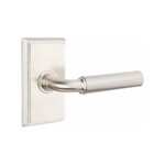 Emtek Manning Privacy Lever Satin Nickel - Rectangular Rosette Left Handed