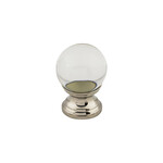Top Knobs Clarity Clear Glass Knob Polished Nickel - 1 in