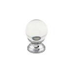 Top Knobs Clarity Clear Glass Knob Polished Chrome - 1 in