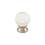Top Knobs Clarity Clear Glass Knob Brushed Satin Nickel - 1 3/16 in