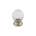 Top Knobs Clarity Clear Glass Knob Polished Nickel - 1 3/16 in