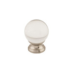 Top Knobs Clarity Clear Glass Knob Brushed Satin Nickel - 1 3/8 in