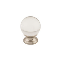 Clarity Clear Glass Knob Brushed Satin Nickel - 1 3/8 in