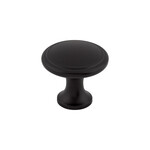 Top Knobs Ringed Knob Flat Black - 1 1/8 in