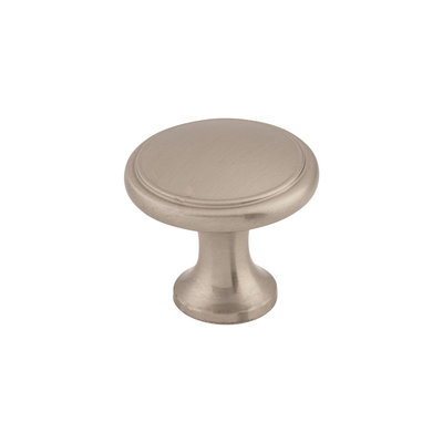 Top Knobs Ringed Knob Brushed Satin Nickel - 1 1/8 in