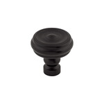 Top Knobs Brixton Button Knob Flat Black - 1 1/4 in