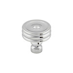 Top Knobs Brixton Ridged Knob Polished Chrome - 1 1/4 in