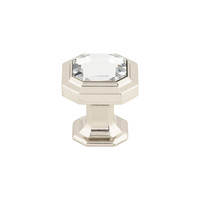 Crystal Emerald Knob Polished Nickel - 1 1/8 in