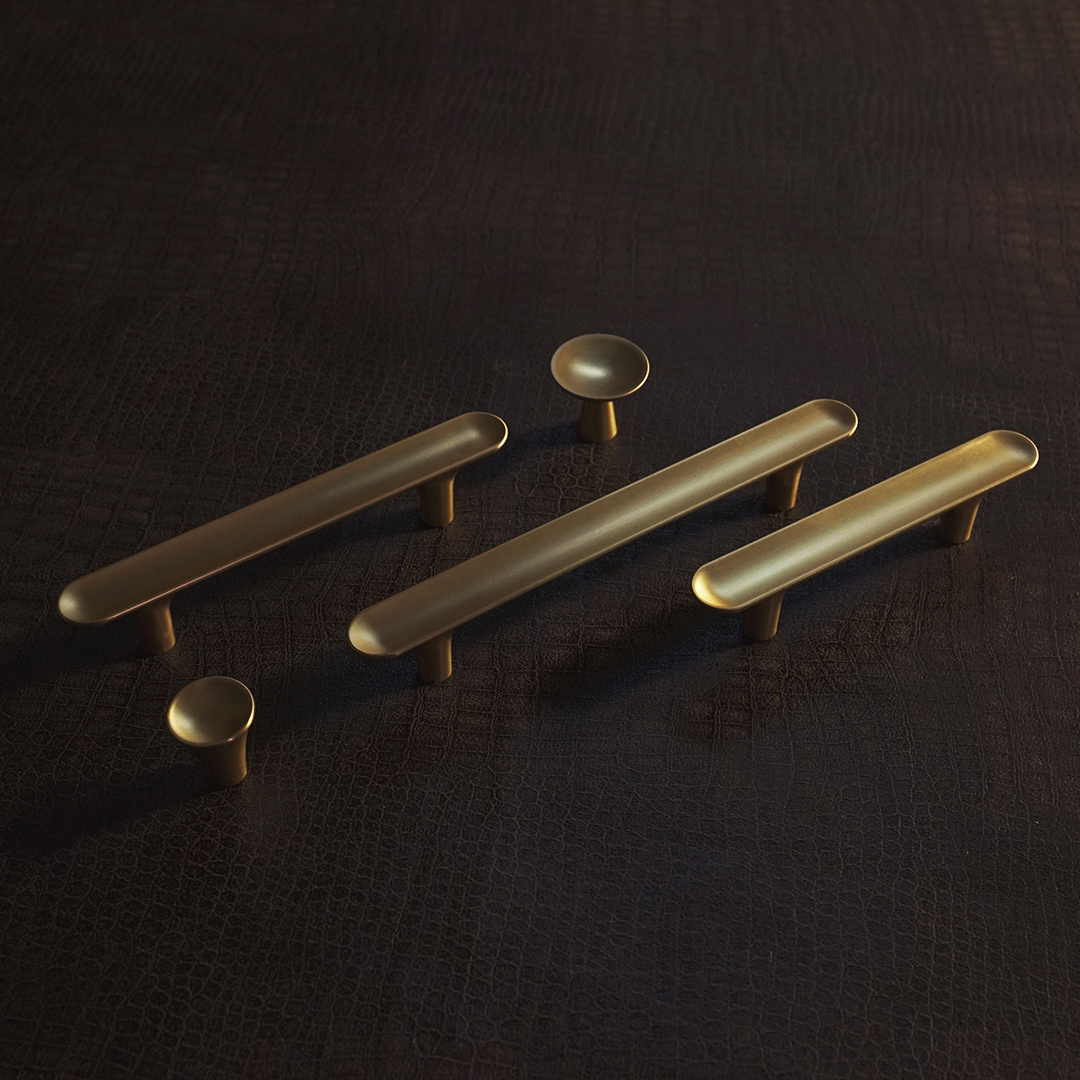 Homdiy Cabinet Handles Finger Edge Pulls Cabinet Hardware Brushed Brass  Kitchen Cabinet Handles