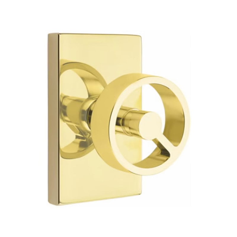 Conical Knurled Passage Knob Unlacquered Brass - Modern Rectangular -  Handles & More