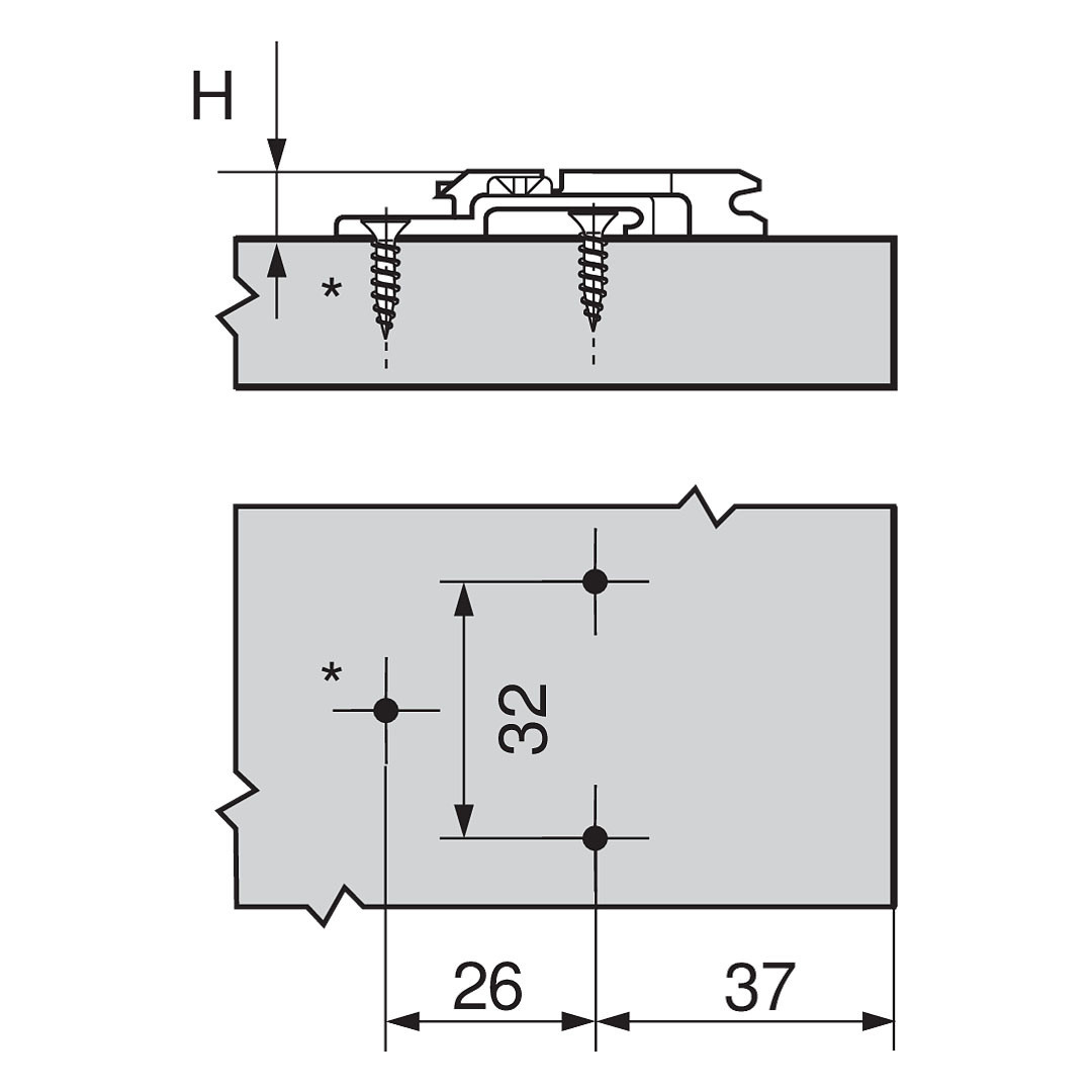 Blum Blum - CLIP Cruciform - Two-Piece Mounting Plate