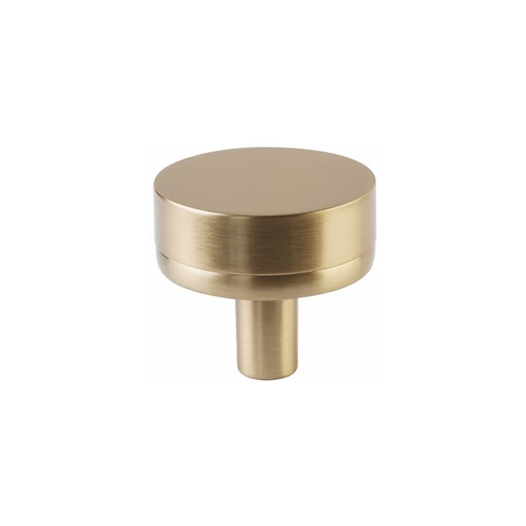 Select Conical Knurled Cabinet Knob Satin Brass - 1 1/4 in