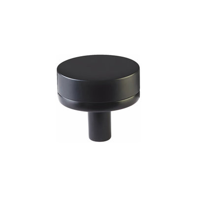Emtek Select Conical Smooth Cabinet Knob Flat Black - 1 1/4 in