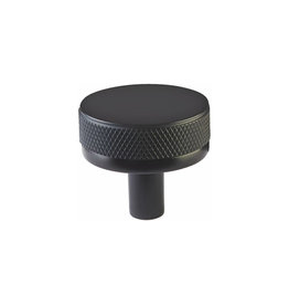 Emtek Select Conical Knurled Cabinet Knob Flat Black - 1 1/4 in