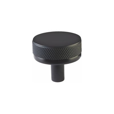 Emtek Select Conical Knurled Cabinet Knob Flat Black - 1 1/4 in