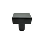 Berenson Brookridge Square Knob Matte Black - 1 3/8 in