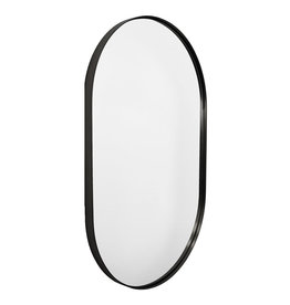 Pearl EDEN Matte Black Oval Decorative Mirror