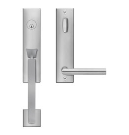 Karcher Design Rhodos Tubular Interconnecting Entryset Lever Satin Stainless Steel