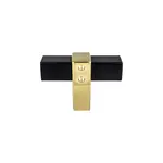 Berenson Rivet Rebel Knob Matte Black and Modern Brushed Gold - 2 in