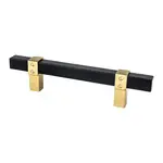 Berenson Rivet Rebel Pull Matte Black and Modern Brushed Gold - 3 3/4 in